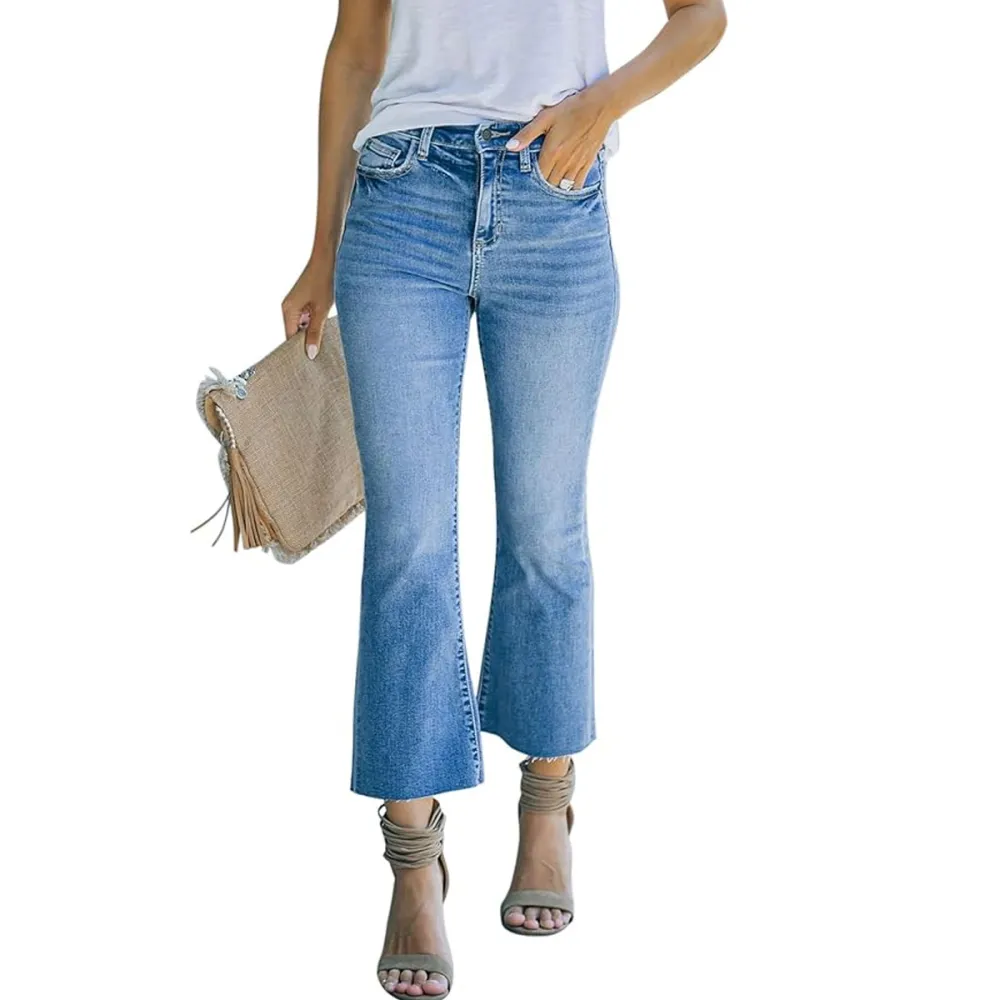 Lookub High Waisted Crop Flare Jeans Amazon