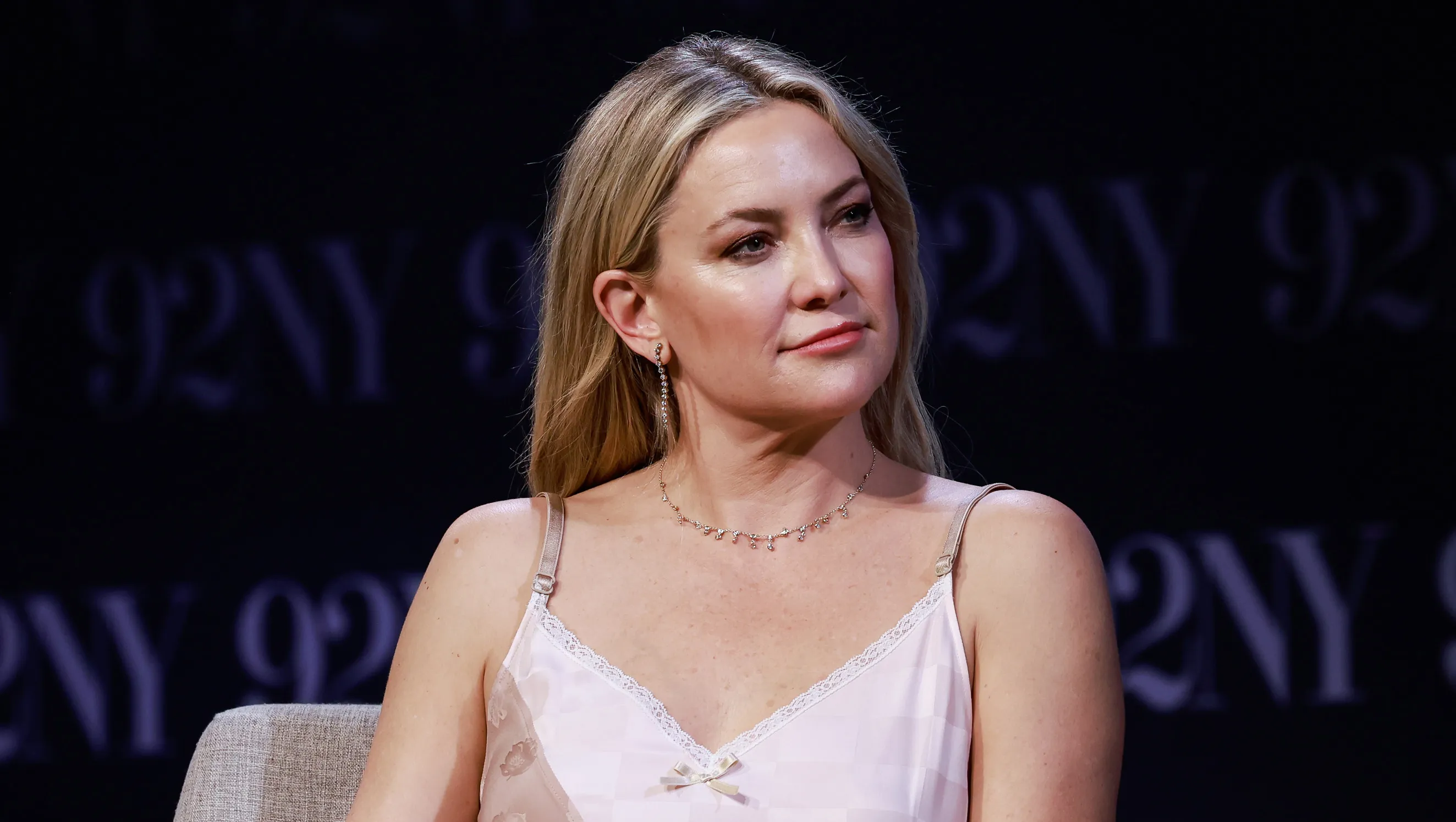 NEW YORK, NEW YORK - MARCH 05: Kate Hudson speaks during Netflix's "Running Point" Mindy Kaling and Kate Hudson In Conversation With Versha Sharma at 92NY on March 05, 2025 in New York City. (Photo by Jason Mendez/Getty Images)