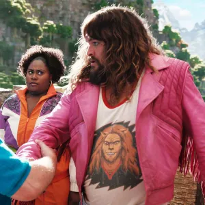 Jack Black, Danielle Brooks, and Jason Momoa in 'A Minecraft Movie.'