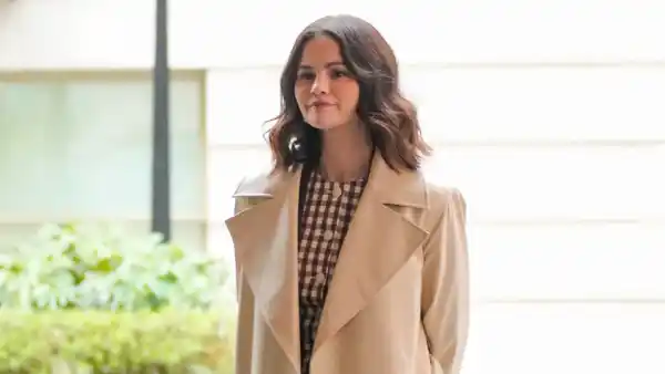 Selena Gomez Does High-Low Dressing on Set of OMITB