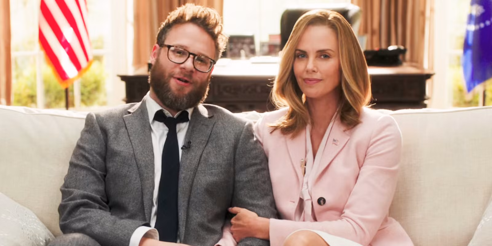 Seth Rogen and Charlize Theron in 'Long Shot.'