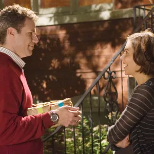 Two people stand outside in Stranger Than Fiction.