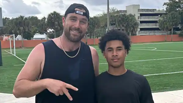 Travis Kelce Got In Some Sweaty Practice With a Group of High School Football Players