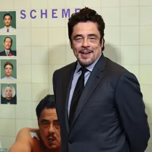 Benicio del Toro at the premiere of "The Phoenician Scheme" in New York City