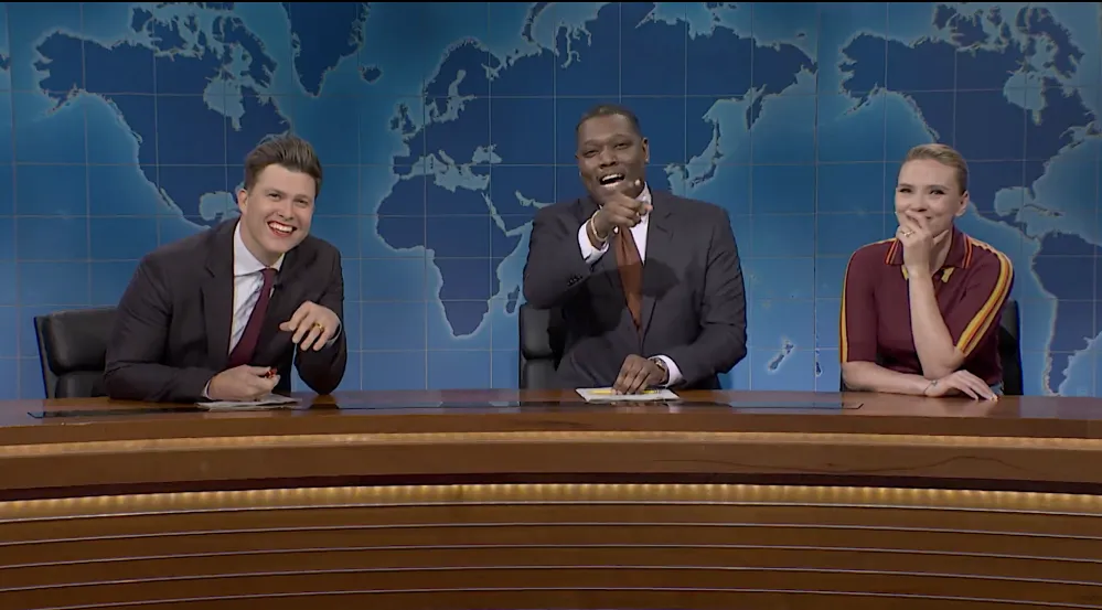 Colin Jost Michael Che Scarlett Johansson SNL Season 50 Finale 1
