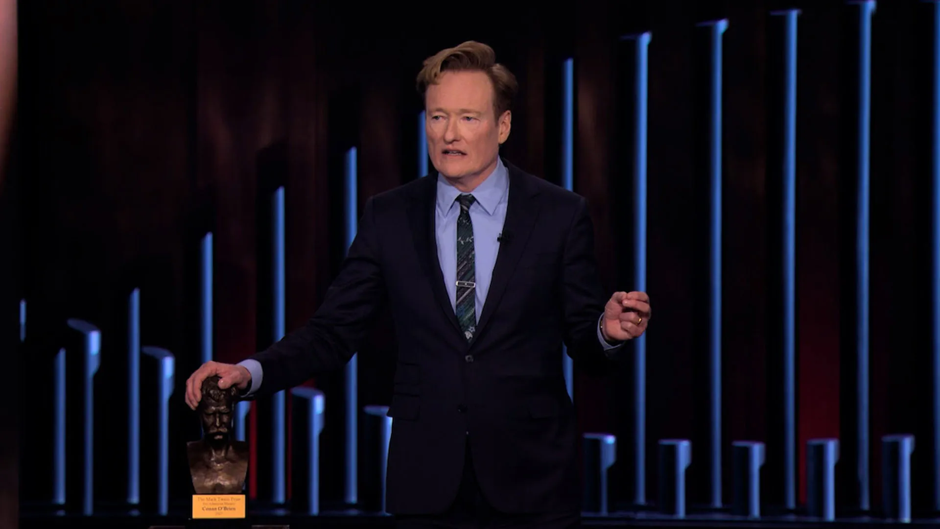 Conan O'Brien as he accepts the The Kennedy Center's Mark Twain Prize for American Humor.