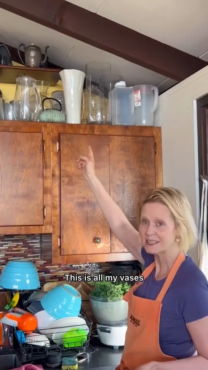 Cynthia Nixon Gives Fans Tour of Her Surprisingly Normal Kitchen Full of Vases Kale and More 561