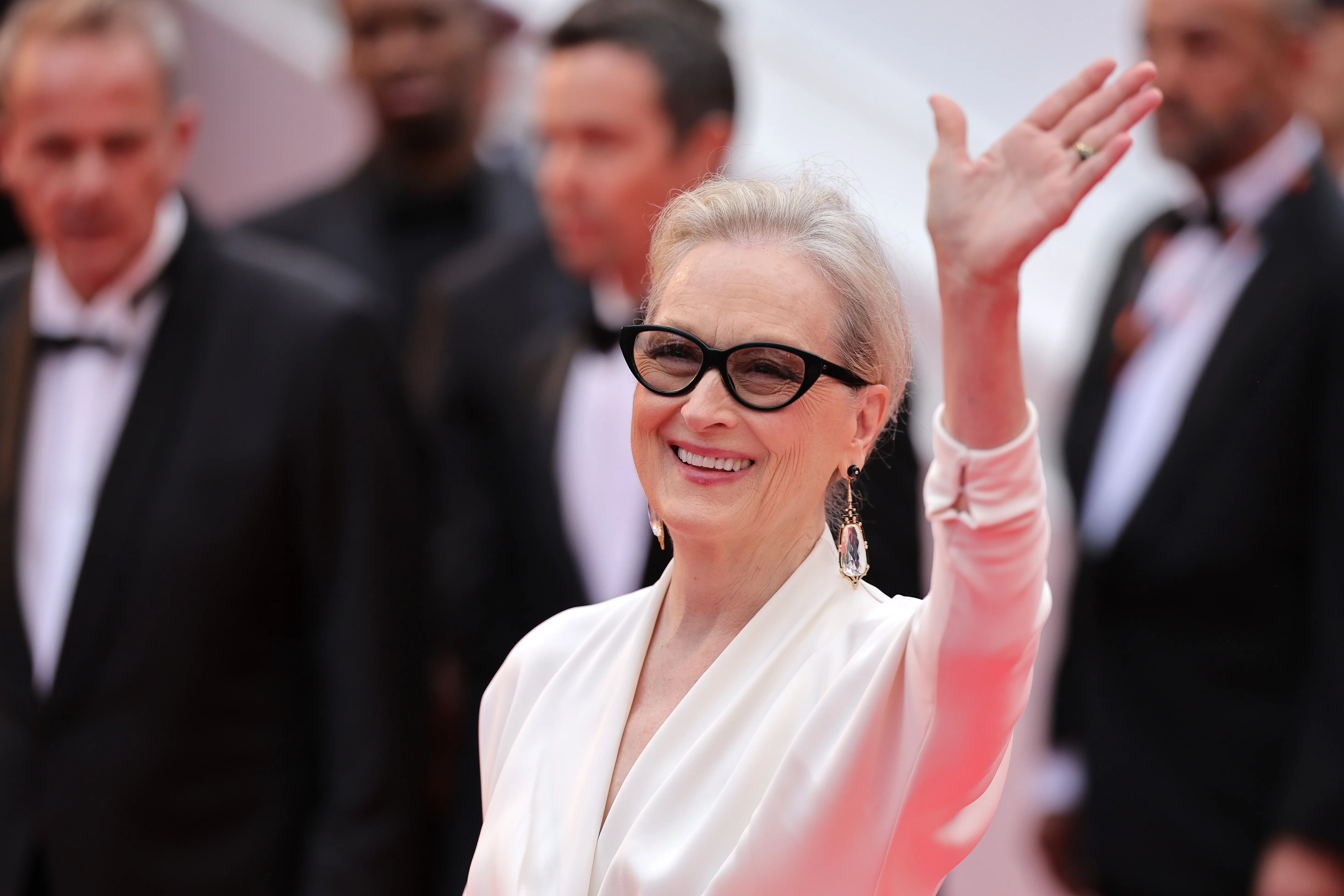 Meryl Streep attends "Le Deuxième Acte" ("The Second Act") Screening & opening ceremony red carpet at the 77th annual Cannes Film Festival at Palais des Festivals on May 14, 2024 in Cannes, France.