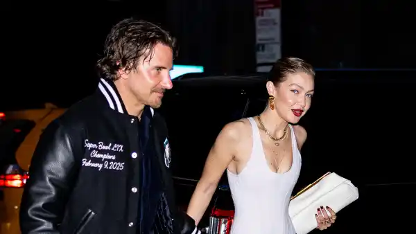 Bradley Cooper and Gigi Hadid on April 25, 2025 in New York City