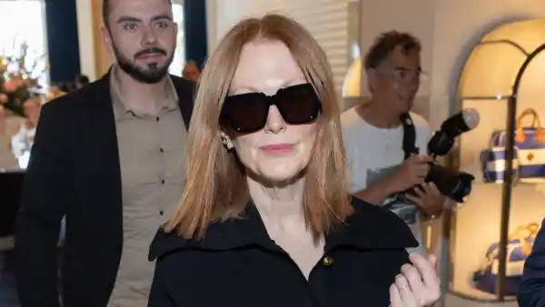 Julianne Moore is seen at Hotel Martinez during day five of the 78th Cannes Film Festival on May 17, 2025 in Cannes, France.