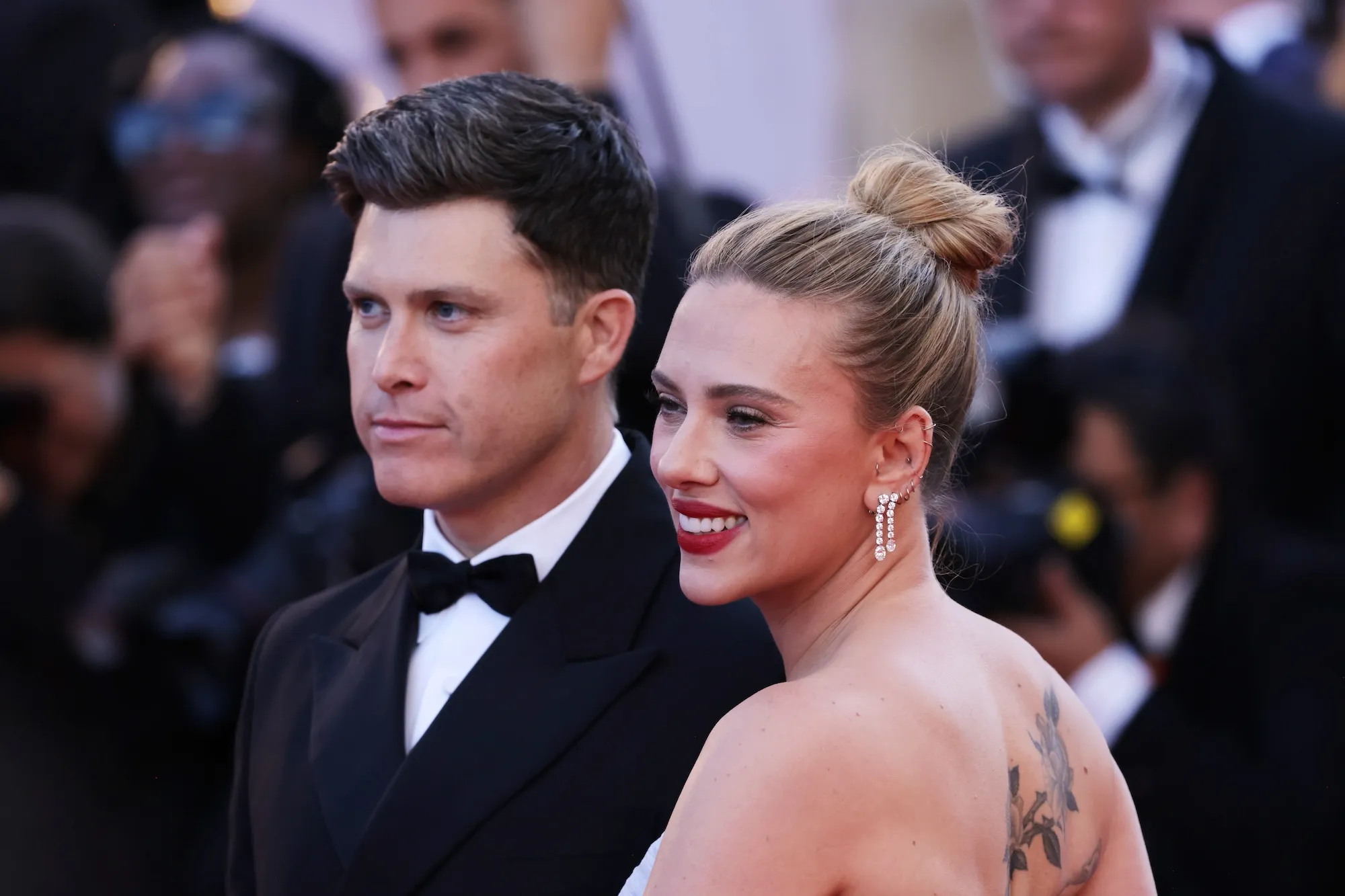 Colin Jost and Scarlett Johansson Kiss at Cannes