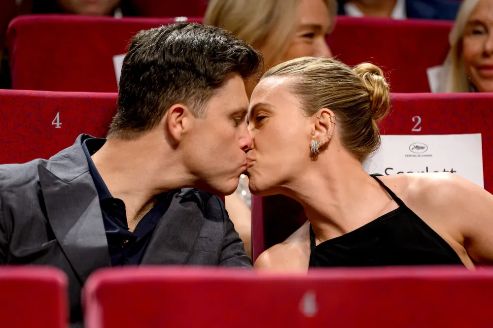 Colin Jost and Scarlett Johansson Kiss at Cannes
