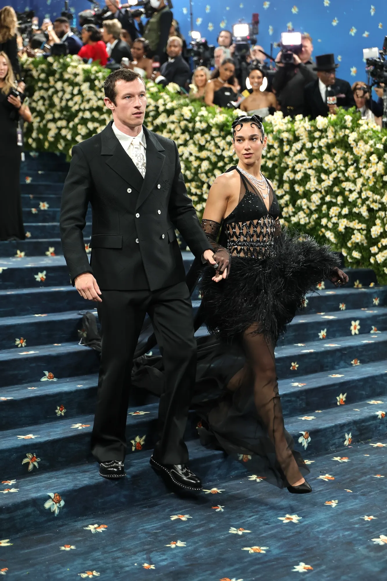 Callum Turner and Dua Lipa Red Carpet Debut at 2025 Met Gala