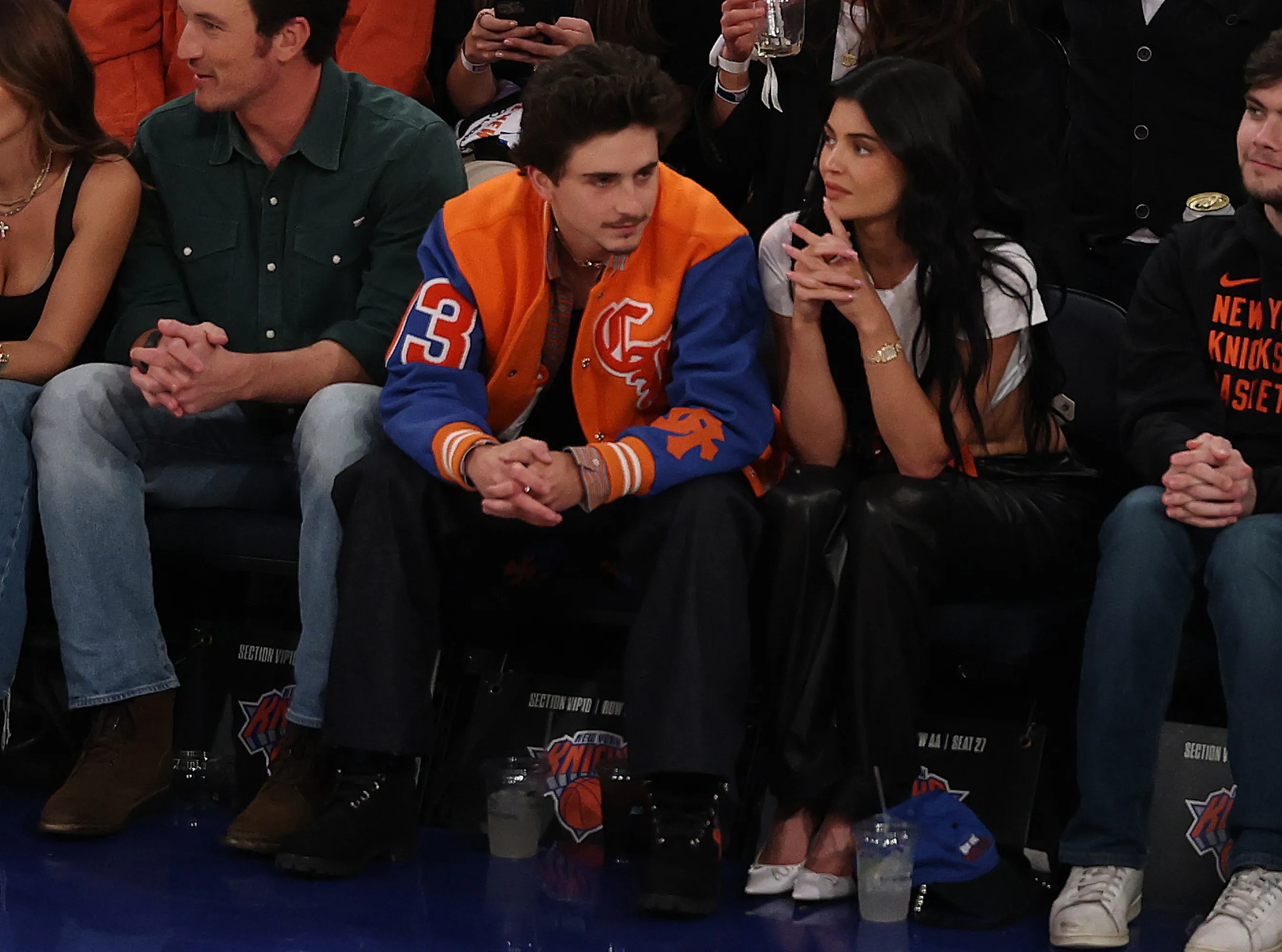 Kylie Jenner and Timothee Chalamet Enjoy Courtside Date Night at Basketball Game.
