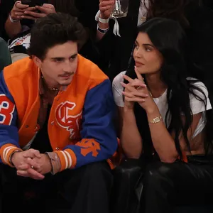 Kylie Jenner and Timothee Chalamet Enjoy Courtside Date Night at Basketball Game.
