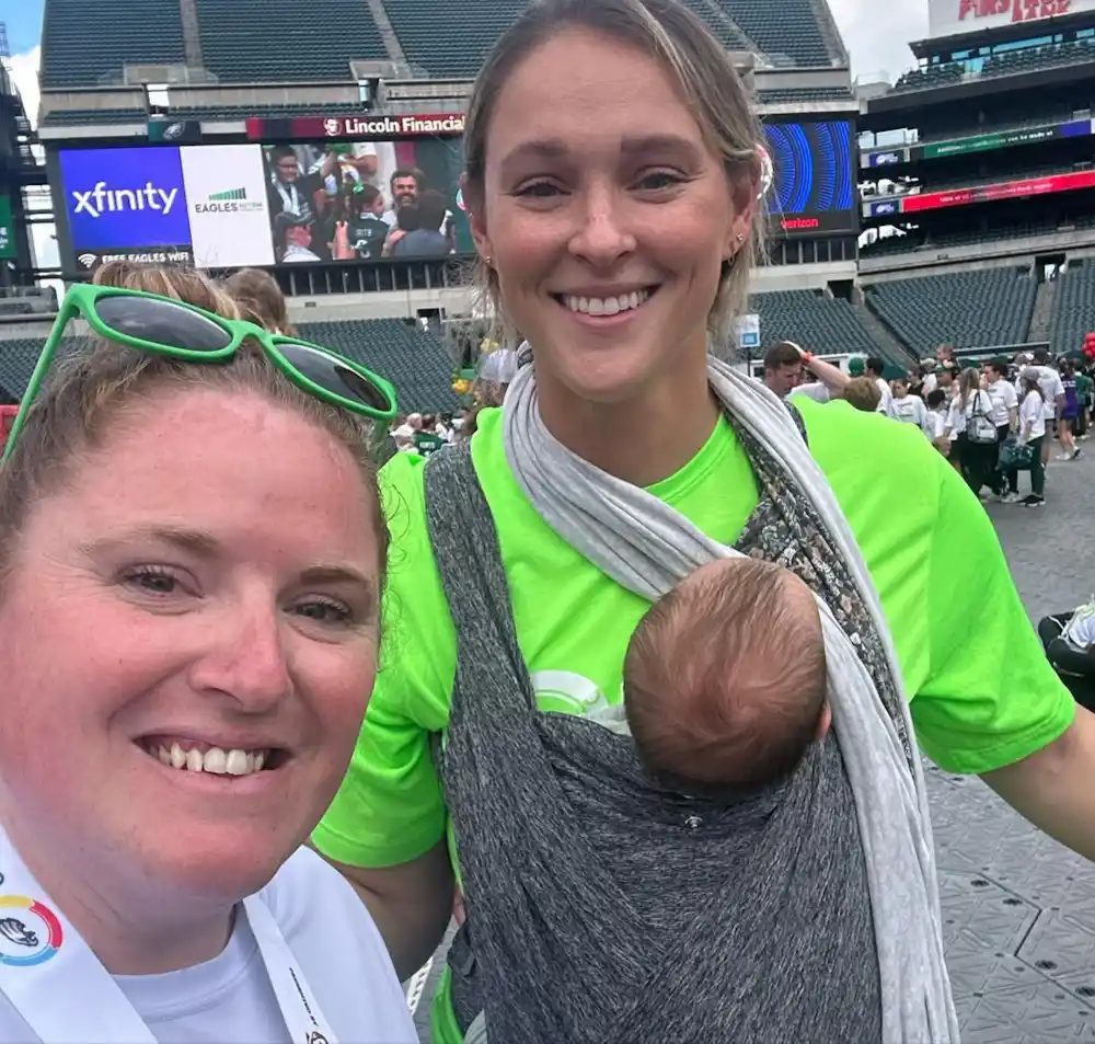 Kylie Kelce Poses With Newborn Daughter Finn in New Photos