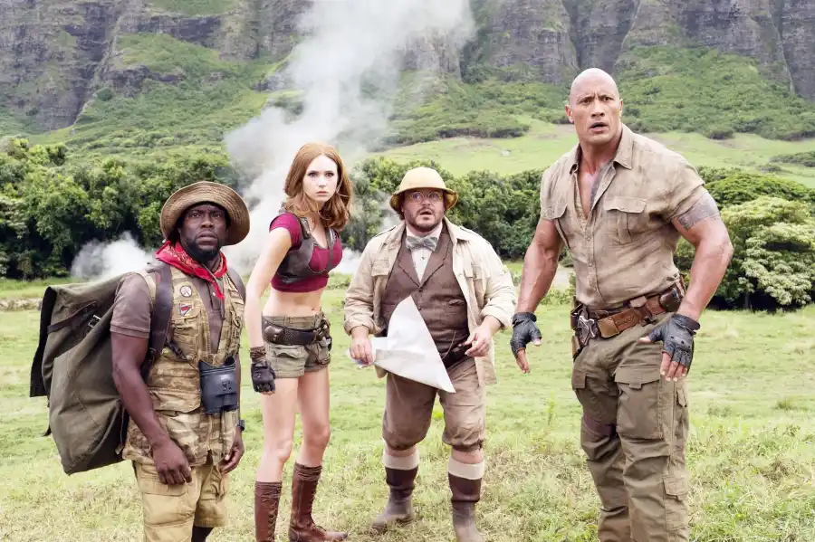 Kevin Hart, Karen Gillan, Jack Black and Dwayne Johnson in 'Jumanji: Welcome to the Jungle'