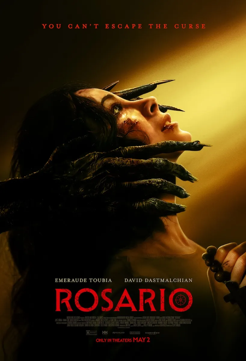 P&oacute;ster de la pel&iacute;cula de terror Rosario, protagonizada por Emeraude Toubia