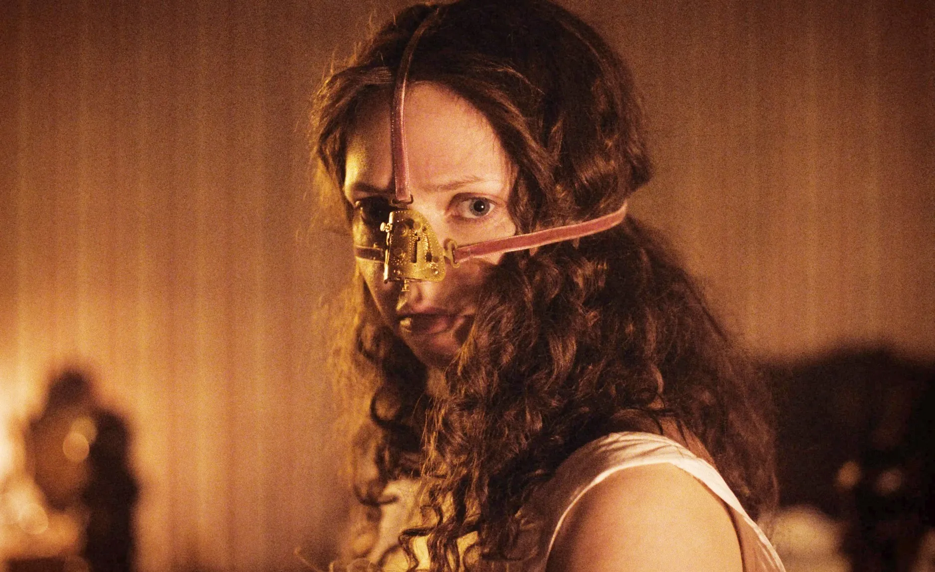 A girl wears a nose mask in 'The Ugly Stepsister.'