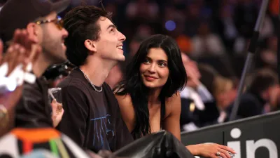 Timothee Chalamet and Kylie Jenner Boston Celtics and the New York Knicks