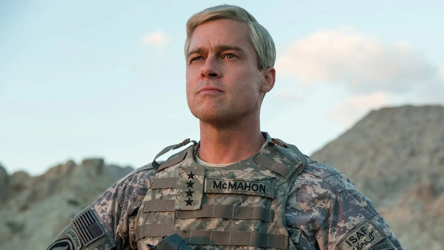 A man looks in the distant in 'War Machine.'