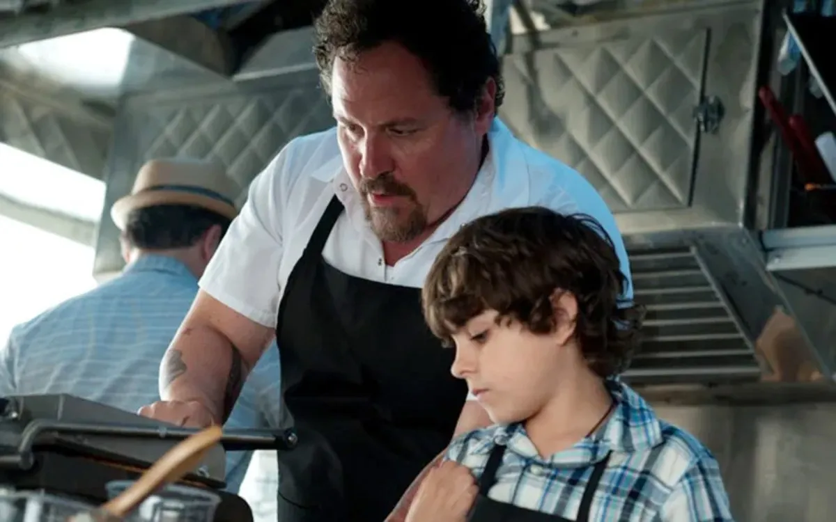 A father cooks with his son in 'Chef.'