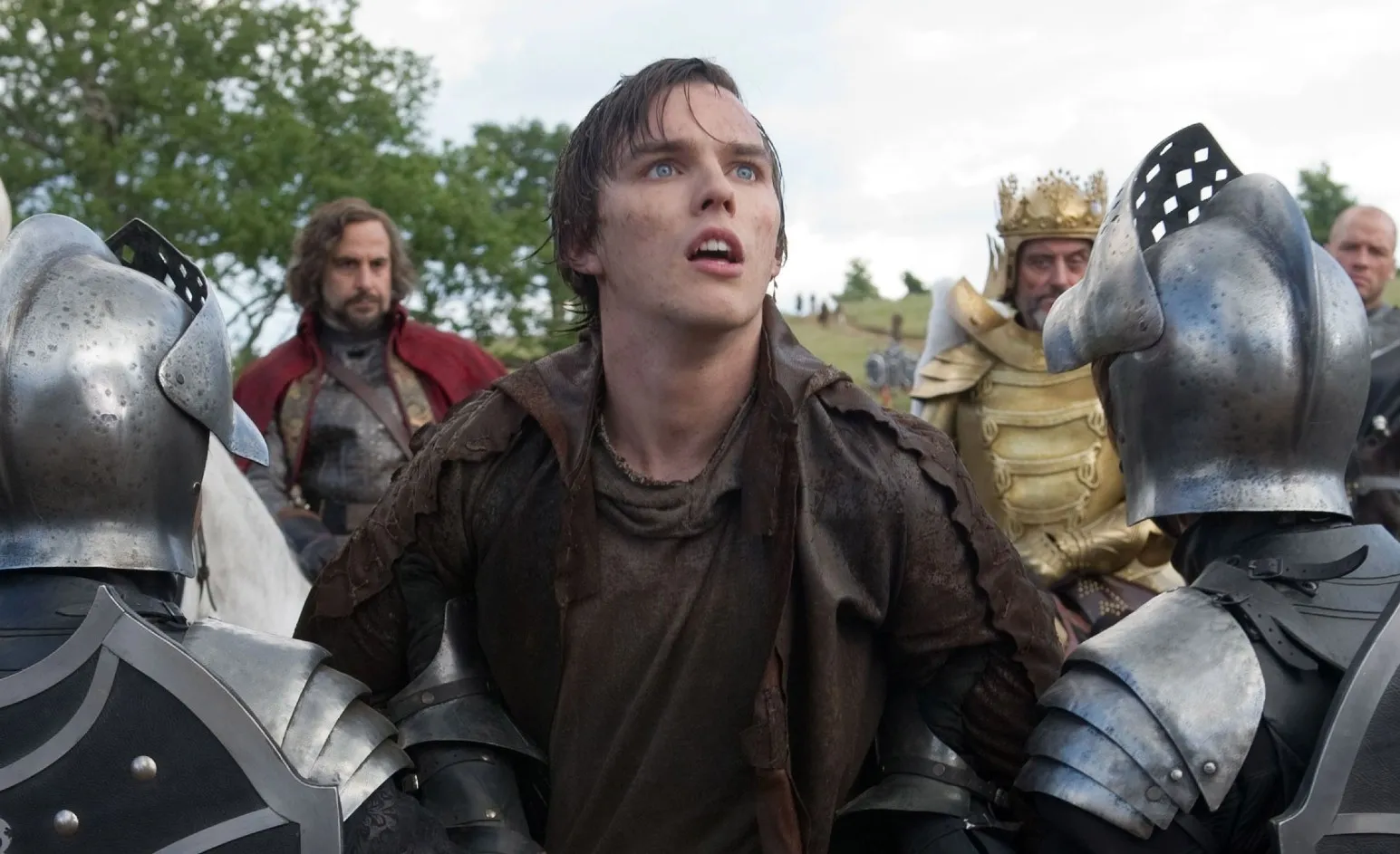 A man looks up in awe in 'Jack the Giant Slayer.'