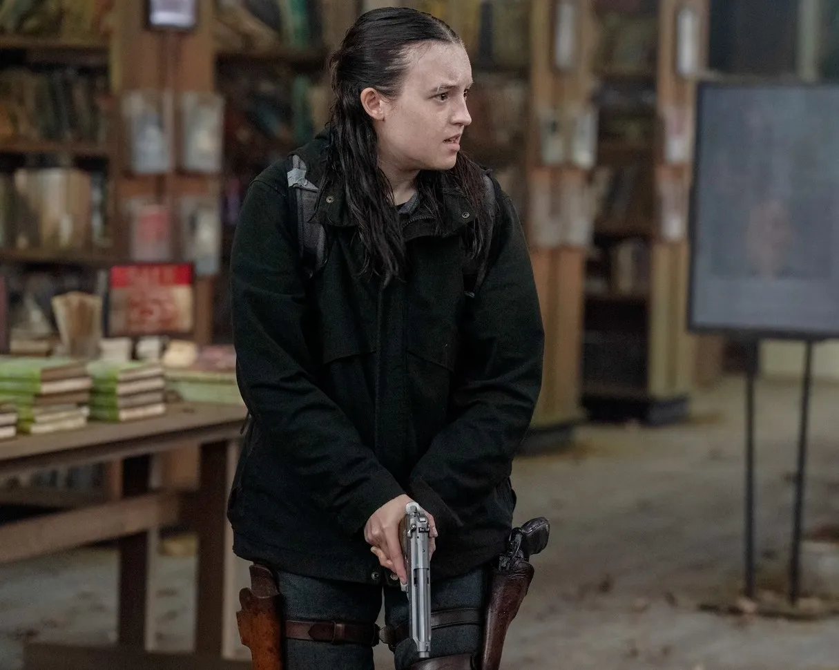 Ellie holds a gun in 'The Last of Us' season 2.