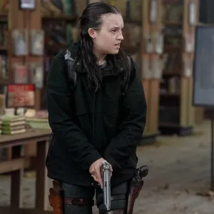 Ellie holds a gun in 'The Last of Us' season 2.