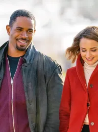 Two people walk in 'Love, Guaranteed.'