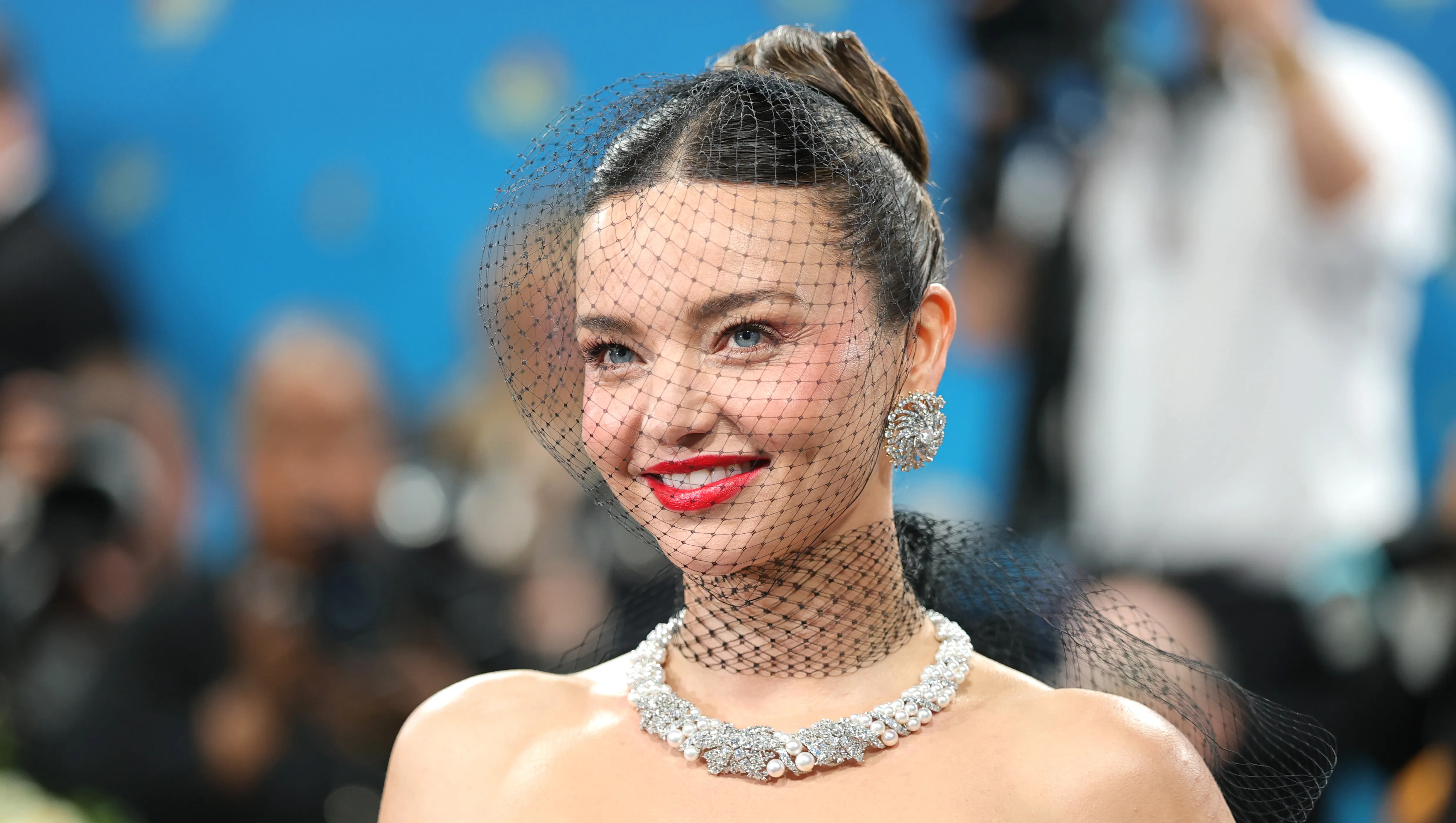 NEW YORK, NEW YORK - MAY 05: Miranda Kerr attends the 2025 Met Gala Celebrating "Superfine: Tailoring Black Style" at Metropolitan Museum of Art on May 05, 2025 in New York City. (Photo by Dia Dipasupil/Getty Images)