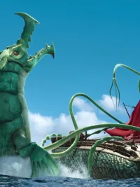 A monster attacks a ship in 'The Sea Beast.'