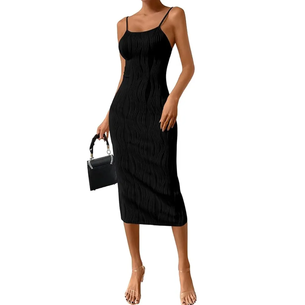 Prettygarden Sleeveless Bodycon Slit Midi Dress