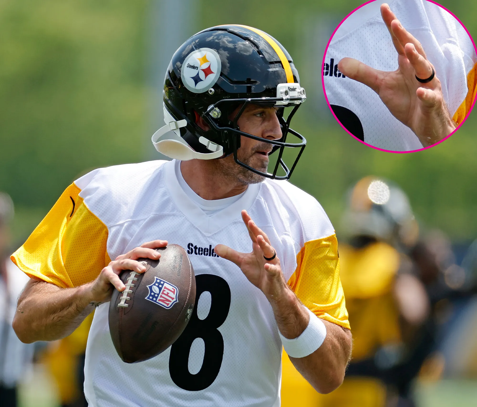 Aaron Rodgers Wears Wedding Ring at Steelers Minicamp After Surprise Wife Reveal