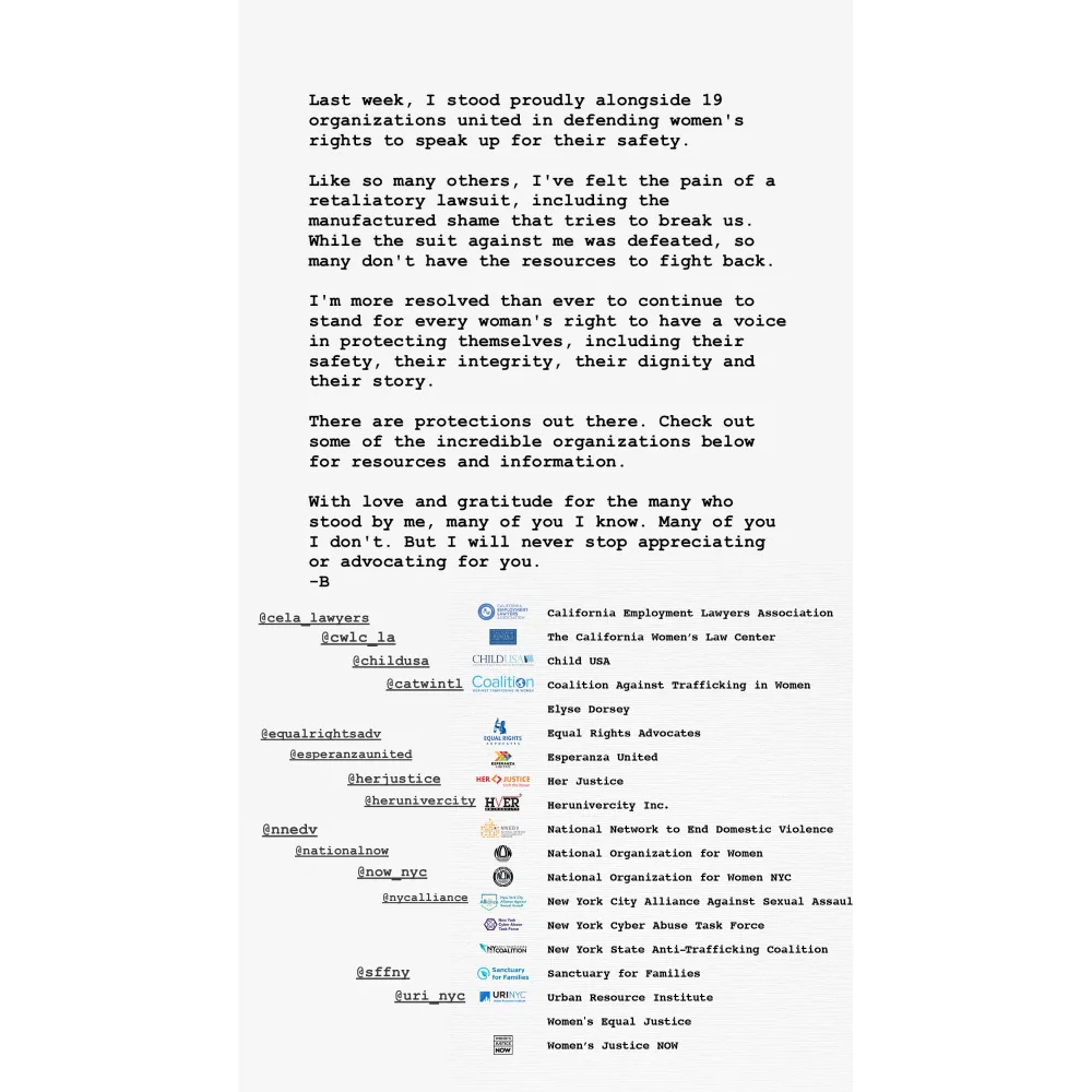 Blake Lively Breaks Silence After Justin Baldoni Lawsuit Dismissed