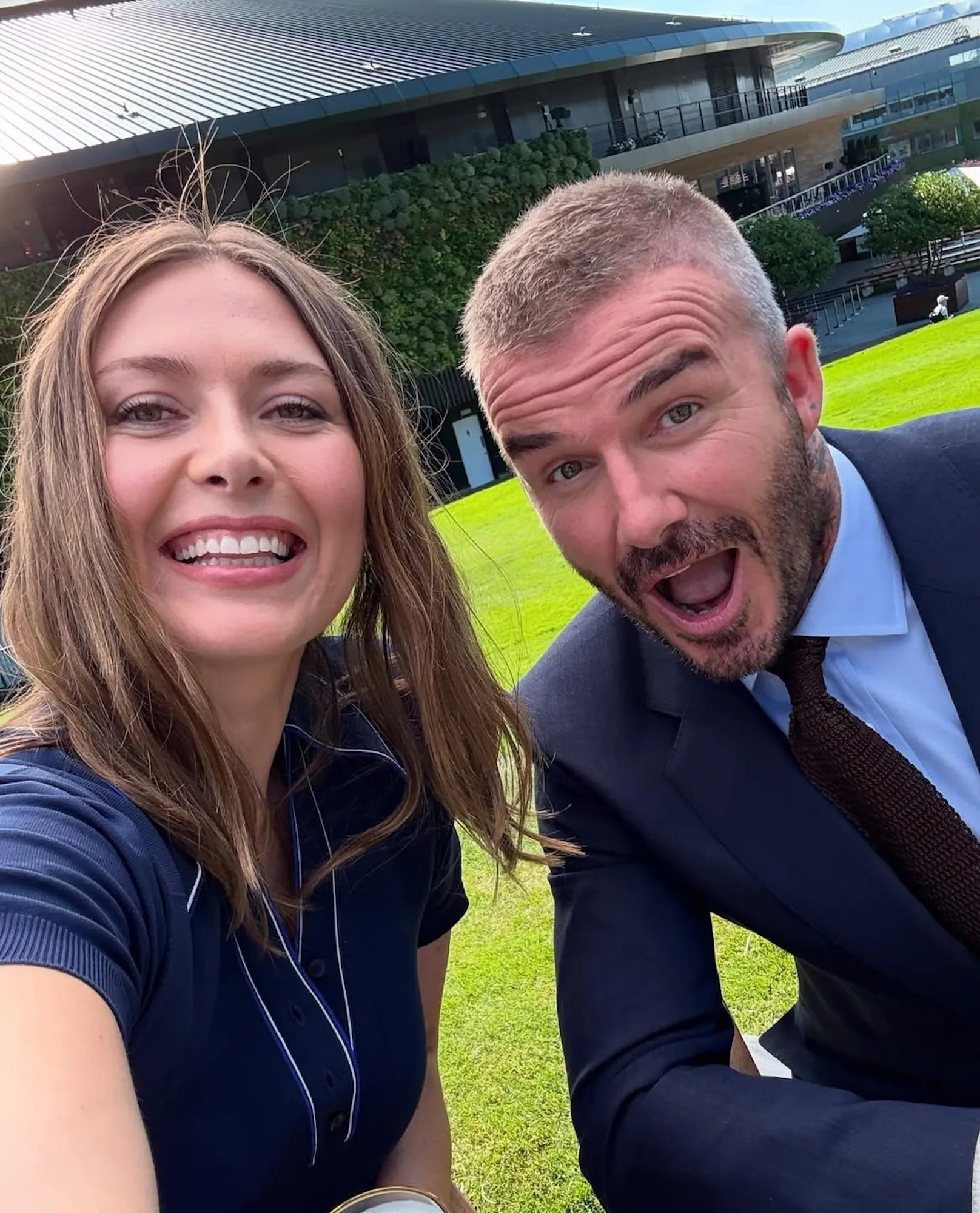 David Beckham Hits Wimbledon With Maria Sharapova After Hospital Stay