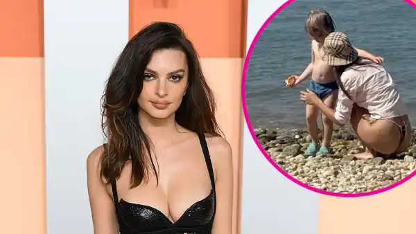 Emily Ratajkowski Wears G String Bikini With Son Sylvester