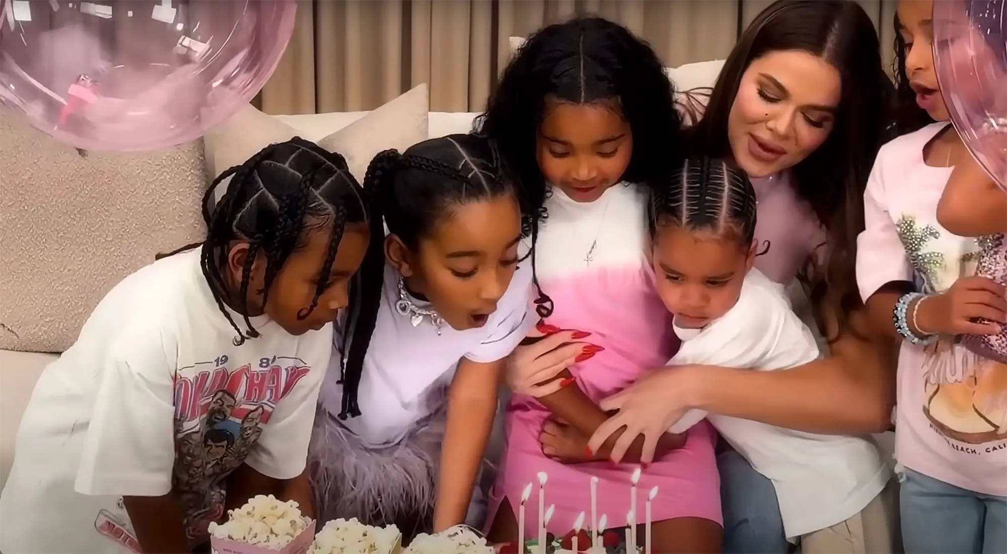 Feature Khloe Kardashian Gets The Best Birthday Surprise When 5 Kardashian Kids Crash Her Podcast