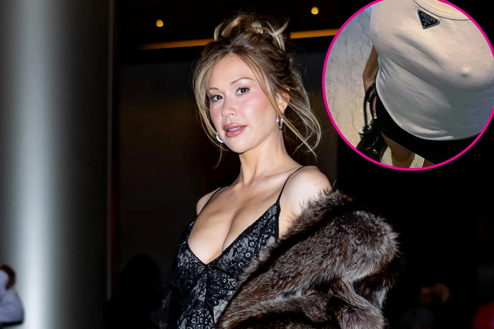 Gabby Windey Rocks a Nipple Baring Prada Tank Top GettyImages 2204651769