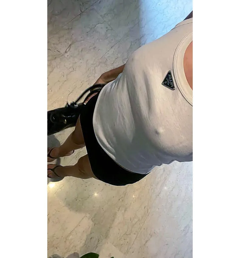 Gabby Windey Rocks a Nipple Baring Prada Tank Top IG