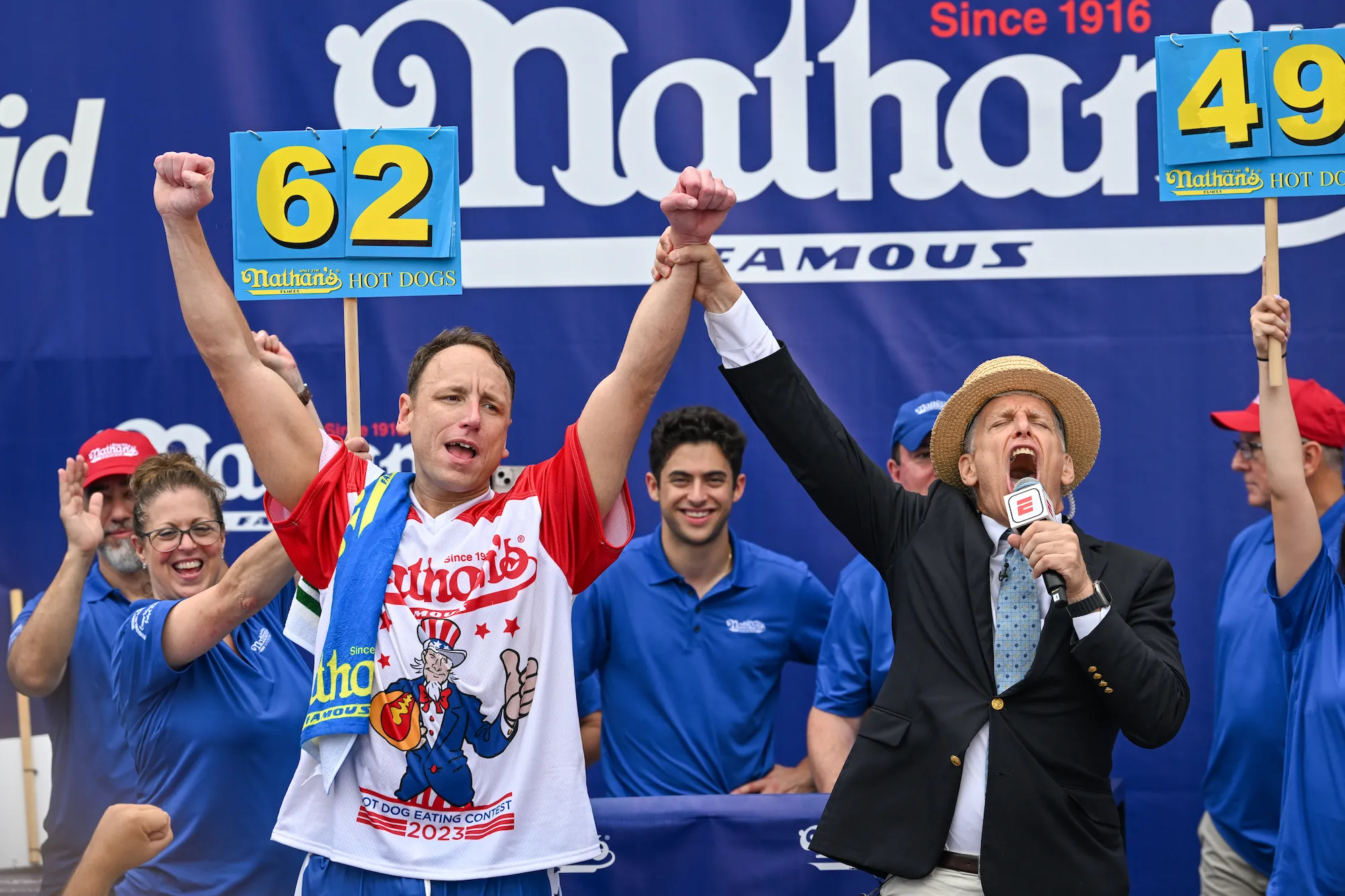Feature GettyImages-1514693519 Joey Chestnut Hot Dog Eating 2023