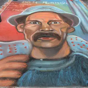 El personaje de Ramón Valdés, 'Don Ramón', dibujado en una calle de la Ciudad de Lima, Perú.