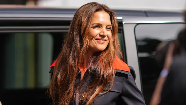 Katie Holmes is seen, outside Patou, during the Haute Couture Fall/Winter 2024/25 as part of Paris Fashion Week on June 27, 2024 in Paris, France.