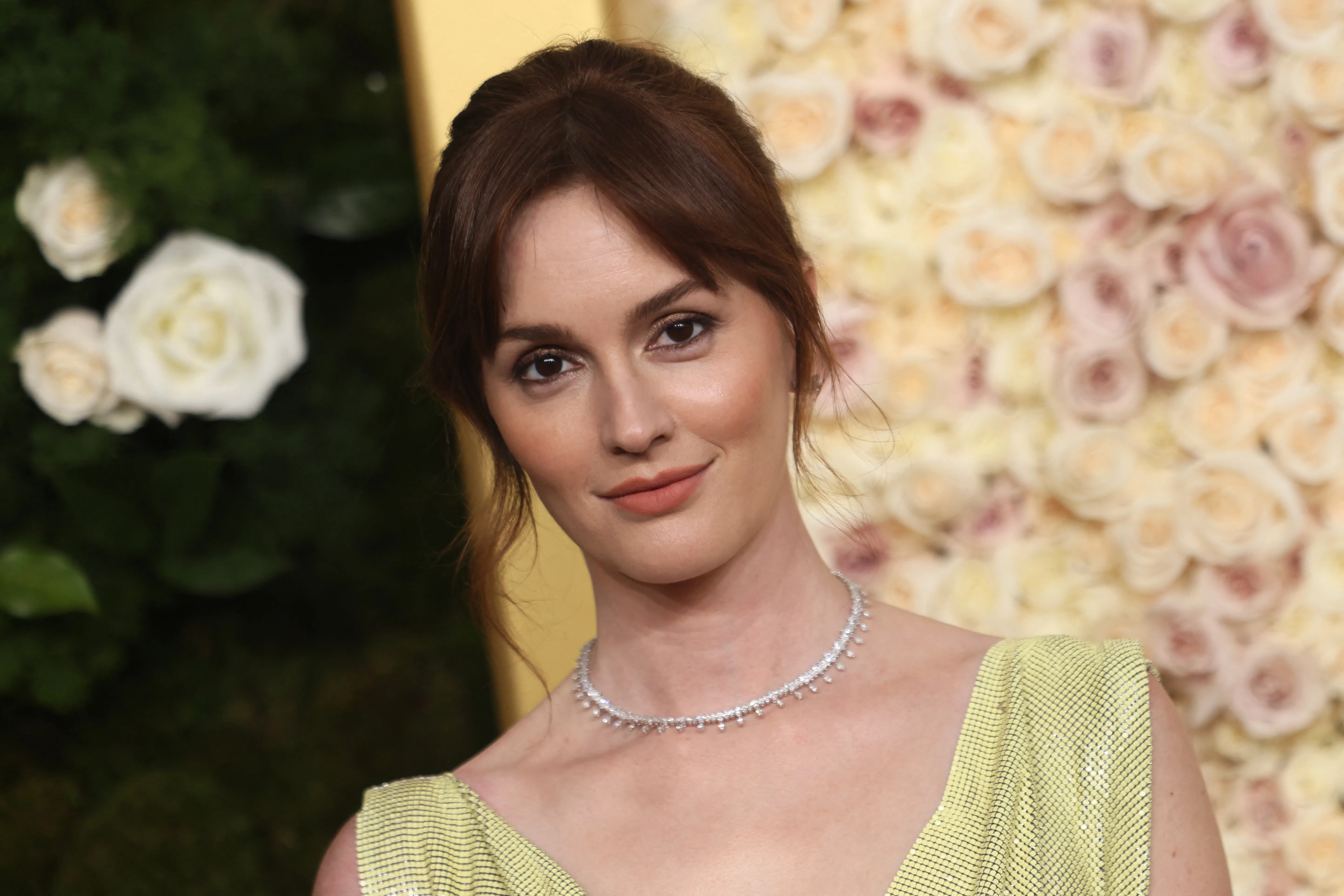 US actress Leighton Meester arrives for the 82nd annual Golden Globe Awards at the Beverly Hilton hotel in Beverly Hills, California, on January 5, 2025. (Photo by Etienne Laurent / AFP) (Photo by ETIENNE LAURENT/AFP via Getty Images)