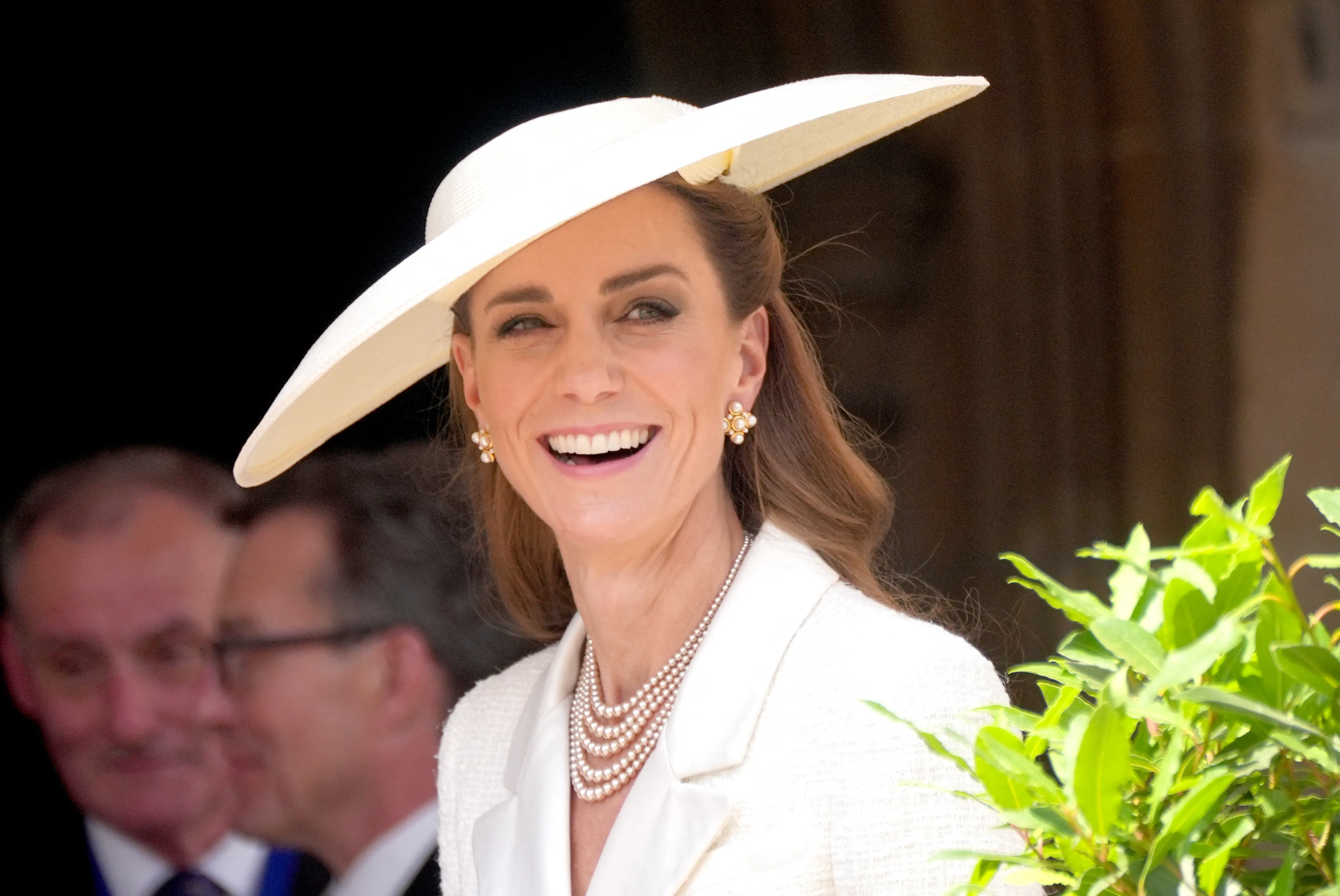 Britain's Britain's Catherine, Princess of Wales smiles as she attends the Order of the Garter service at St George's Chapel in Windsor Castle, west of London, on June 16, 2025. The Order of the Garter is the oldest and most senior Order of Chivalry in Britain, established by King Edward III nearly 700 years ago.