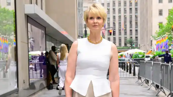 Cynthia Nixon is seen outside the Today Show on June 18, 2025 in New York City.