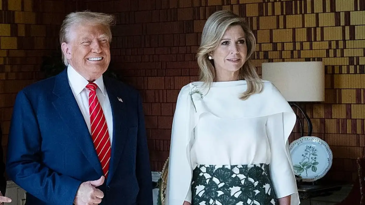 El presidente de Estados Unidos, Donald Trump y la reina Máxima de Países Bajos.