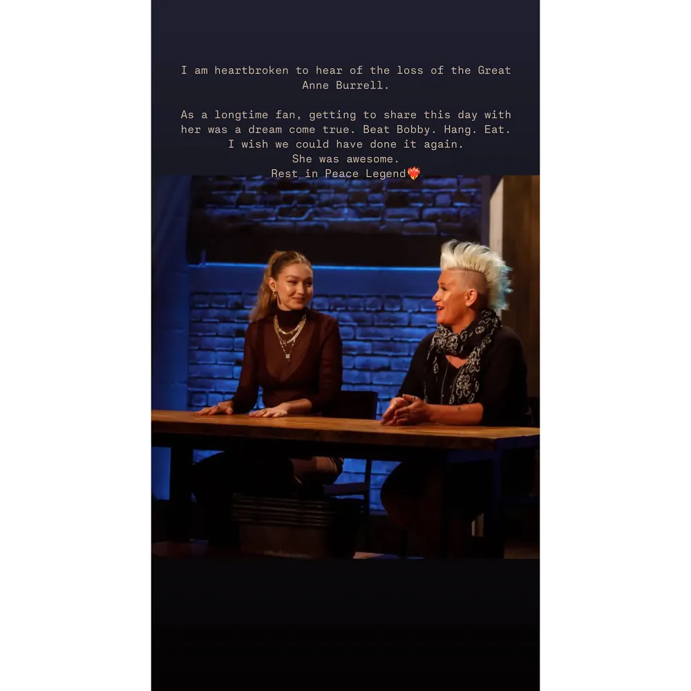 Gigi Hadid Touching Tributes Anne Burrell