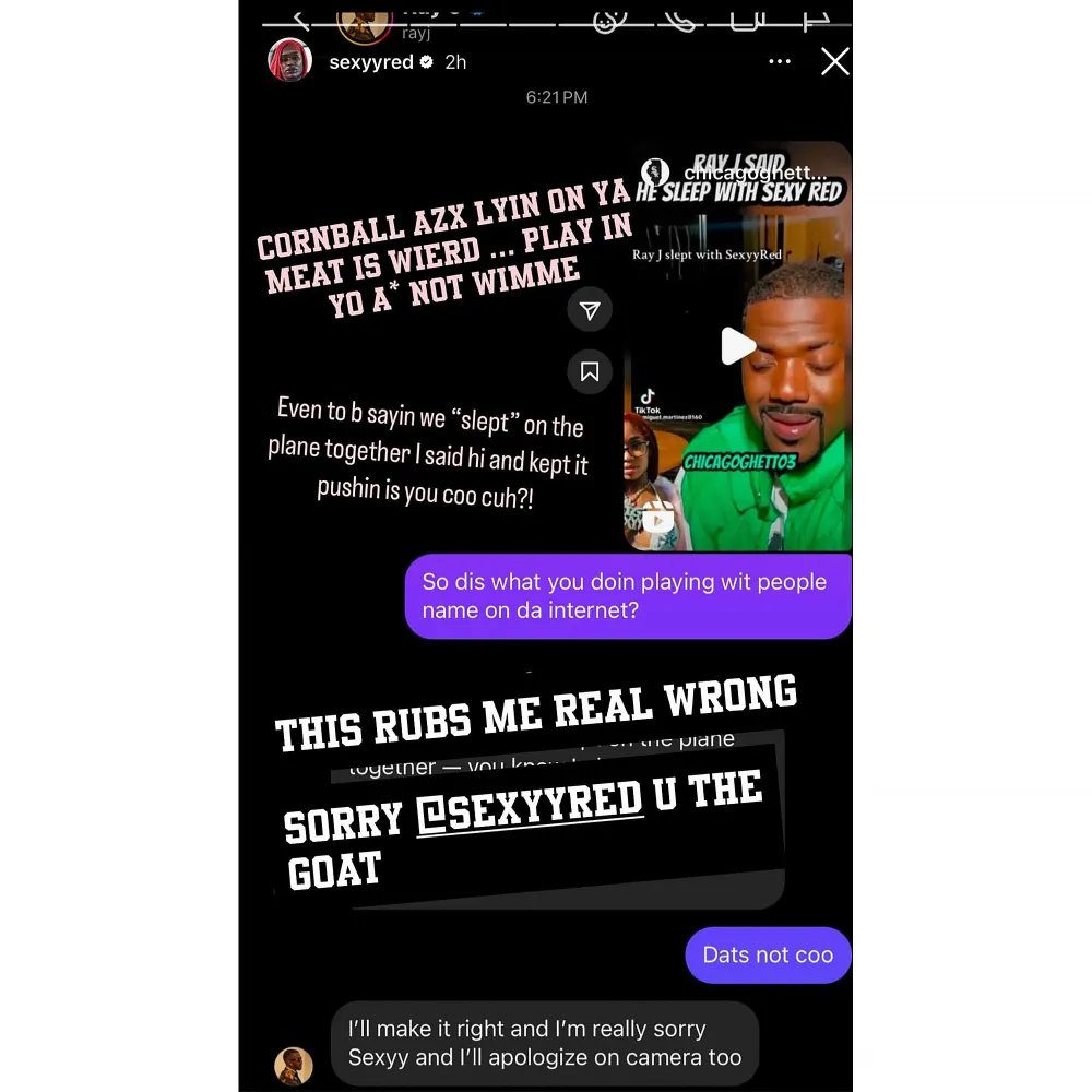 Justin Bieber and Sexyy Red Slam Ray J After He Claimed He Slept With Her Iinstagram