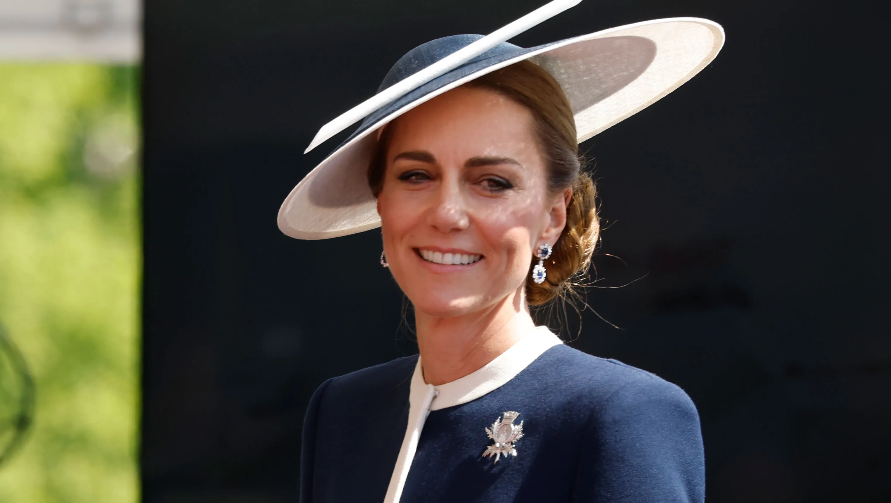 GLASGOW, SCOTLAND - MAY 22: Catherine, Princess of Wales, known as the Duchess of Rothesay when in Scotland, attend the naming ceremony for HMS Glasgow, at the BAE Systems shipyard in Scotstoun, on May 22, 2025 in Glasgow, Scotland. In June 2021, The Princess was appointed as the Sponsor of HMS Glasgow, a state-of-the-art Type 26 anti-submarine frigate, designed to provide protection to the UK's nuclear deterrent and aircraft carriers. (Photo by Andy Barr - WPA Pool/Getty Images)